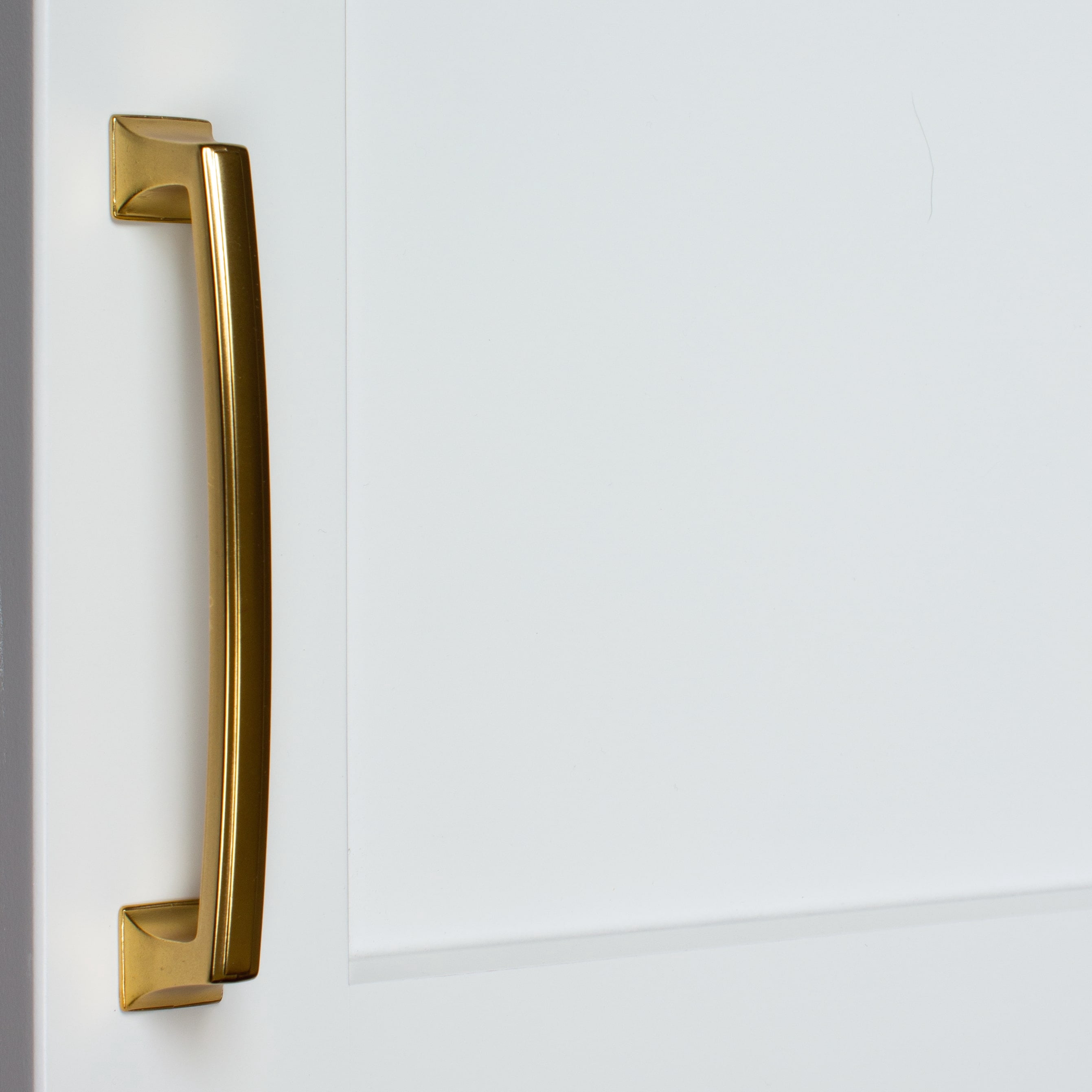 GlideRite 5 in. Center Classic Base Pull Cabinet Hardware Handles, Brass Gold, Pack of 5