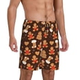 thumbnail image 2 of Vsdgher Christmas Gingerbread Cookies Print Men's Pajama Shorts Lounge Bottoms Sleep Shorts Elastic Waist Lightweight PJ Shorts with Pockets-Medium, 2 of 6