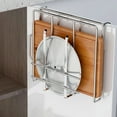 thumbnail image 3 of Multifunctional Cabinet Hanging Kitchen Rack Chopping Board Cabinet Hanger Wall Hanging Storage Wine Glass Pot Cover Rack 25cm large silver, 3 of 6