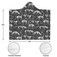 thumbnail image 3 of Wearable Blanket,Black Cartoon Dinosaurs Fossils Pattern Hooded Wearable Flannel Blanket for Adults & Teens,Winter Poncho Shawl Wrap Cape Cozy Anti-Pill,50"x60", 3 of 5