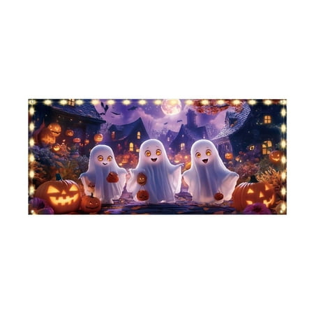 

Halloween Themed Garage Banner with Haunting Graphics for Car Enthusiasts & Garage Makeovers Easy Setup Durable Fabric