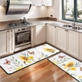 thumbnail image 3 of Kitchen Rugs Sets Of 2,White Butterfly Bee Sunflower Pattern Anti Fatigue Kitchen Mat Rugs Non Slip Washable,Decorative Kitchen Floor Mats for Kitchen,Sink,Laundry,17"x47"+17"x47", 3 of 5