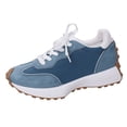 thumbnail image 6 of Rokment Women Retro Color Block Running Trainners Skate Shoes Comfortable Suede Platform Non Slip Jogging Walking Tennis Sneakers for School Streetwear Casual, 6 of 8