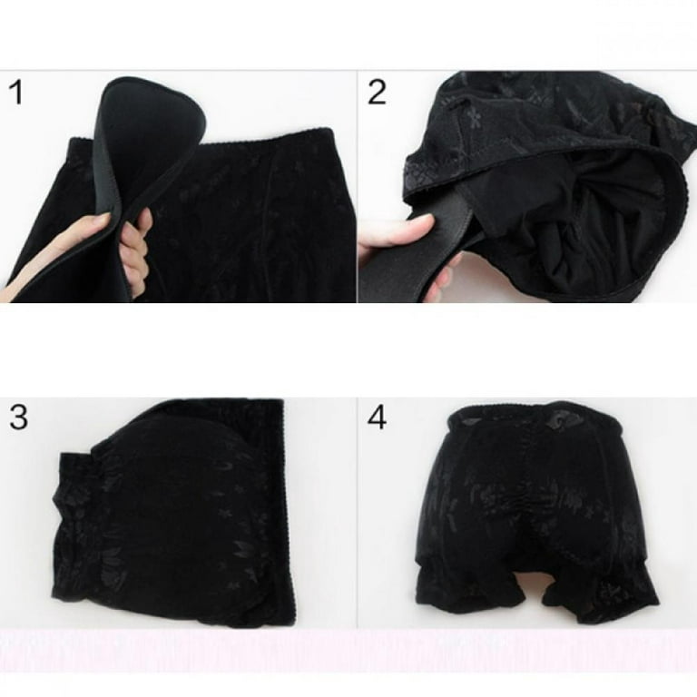 Naturalour Women Knickers Padded Lace Panties Shaper Bum Butt Hip Booster  Enhancer Underwear 