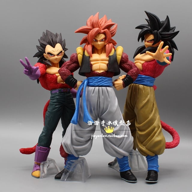 Dragon Ball GT Super Saiyan 4 Anime Figure Goku Vegeta Gogeta SSJ4 Figurine PVC Statue Action Figures Model Collection Toy Gifts27cm gogetano box He Qiyong unisex