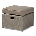 thumbnail image 2 of Baxton Studio Haina Modern and Contemporary Grey Fabric Upholstered and Grey Finished Synthetic Rattan 6-Piece Patio Set, 2 of 6