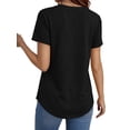 thumbnail image 3 of MOSHU Deep V Neck Womens Plus Size Tops Curved Hem Shirts for Women Fashion Trendy Blouses Casual Loose Fit Tees Tops, 3 of 8