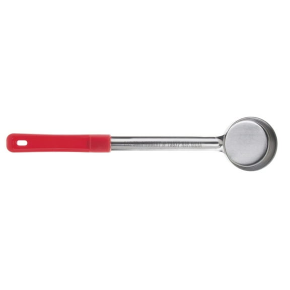 HUBERT Portion Control Server Stainless Steel with Red Plastic Handle 2 oz - 13"L