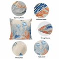 thumbnail image 6 of Throw Pillow Covers, Coastal Jellyfish 16x16 Pillow Covers for Couch/Sofa/Bed, Nautical Ocean Orange Blue Coral Leaves Decorative Square Linen Cushion Pillowcase for Home Decor, 6 of 9