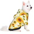 thumbnail image 2 of Honeii European-style Pattern Sunflower Print Small Dog Hoodies Pet Hooded Sweatshirts Fall Winter Puppy Cat Sweaters Warm Clothes for Small Dogs Outfits Costume-XX-Large, 2 of 7