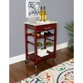 thumbnail image 4 of Linon Neyrey Mobile Kitchen Island with Speckled Granite Top, Wenge, 4 of 15