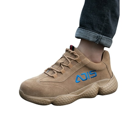 

Tenmix Men Anti-collision Safety Boot Working Anti-smash Heavy Duty Hiking Shoe Outdoor Slip Resistant Industrial Boots Ultra Light Brown 5