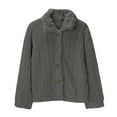 thumbnail image 4 of Women's long-sleeved comfortable and warm wool bed Coat with zipper stand collar, plus size, 4 of 7