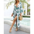 thumbnail image 4 of Swimsuit Coverup for Women Kimino Cardigan Beach Coverup Plus Stylish Print Bathing Suit Cover Ups Alsol Lamesa, 4 of 6