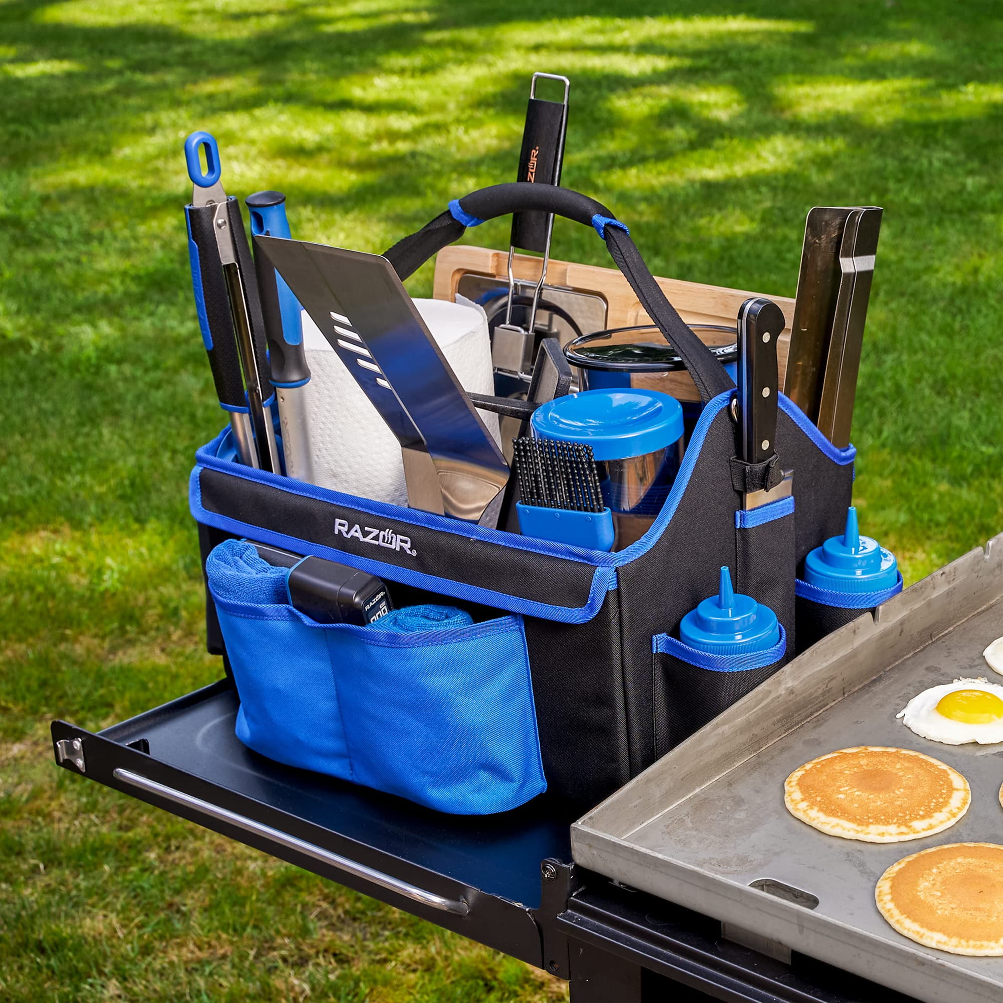 Heavy-Duty BBQ Grill Tool Caddy and Griddle Accessory Organizer 1-Pack