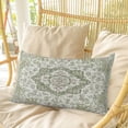 thumbnail image 4 of Sage Green Boho Pillow Covers, Linen Long Throw Pillow Case, Vintage Abstract Art Ethnic Tribe Holiday Pillow Protector Decorative Cushion Cover for Living Room/Bedroom 12" x 20", 4 of 8