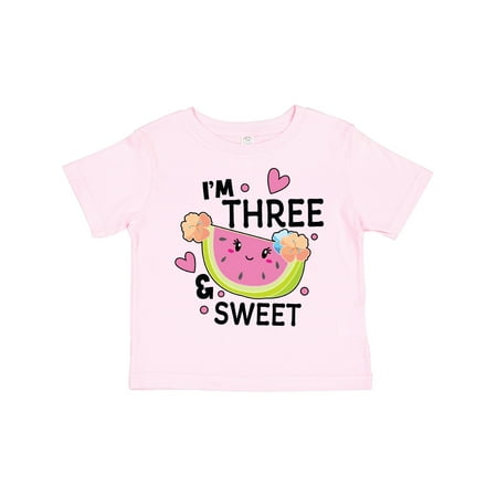 

Inktastic I m Three and Sweet with Cute Watermelon Gift Toddler Toddler Girl T-Shirt