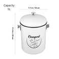 thumbnail image 2 of COMPUKAS Countertop Kitchen Compost Bin White Iron Trash Can with Lid for Food Waste, 2 of 7