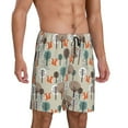 thumbnail image 2 of Naloa Squirrels and Trees Men's Short Pajama Pants, Lounge Comfort Shorts with Elasticized Waistband and Side Pockets - Large, 2 of 9
