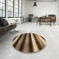thumbnail image 4 of Ahgly Company Machine Washable Indoor Round Abstract Bakers Brown Area Rugs, 3' Round, 4 of 7