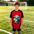 thumbnail image 2 of Gunia T Shirts For Teen Boys Football Graphic Short Sleeve Breathable Sporty Tee Activewear Youth Casual Shirt Tops Red 12-13 Years, 2 of 4
