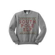 South Pole Elf Christmas Sweatshirt 2X-Large Grey