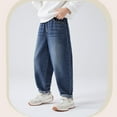 thumbnail image 4 of Boys Jeans Casual Elastic Waist Cuffed Denim Pants with Pockets Teen Clothes for Boys Size 3-15, 4 of 5