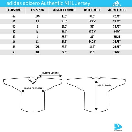 adidas authentic hockey jersey sizing