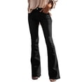thumbnail image 2 of Miqool Women's Bootcut Jeans Mid Rise Slim Fit Stretchy Denim Flared Pants with Pockets, 2 of 7