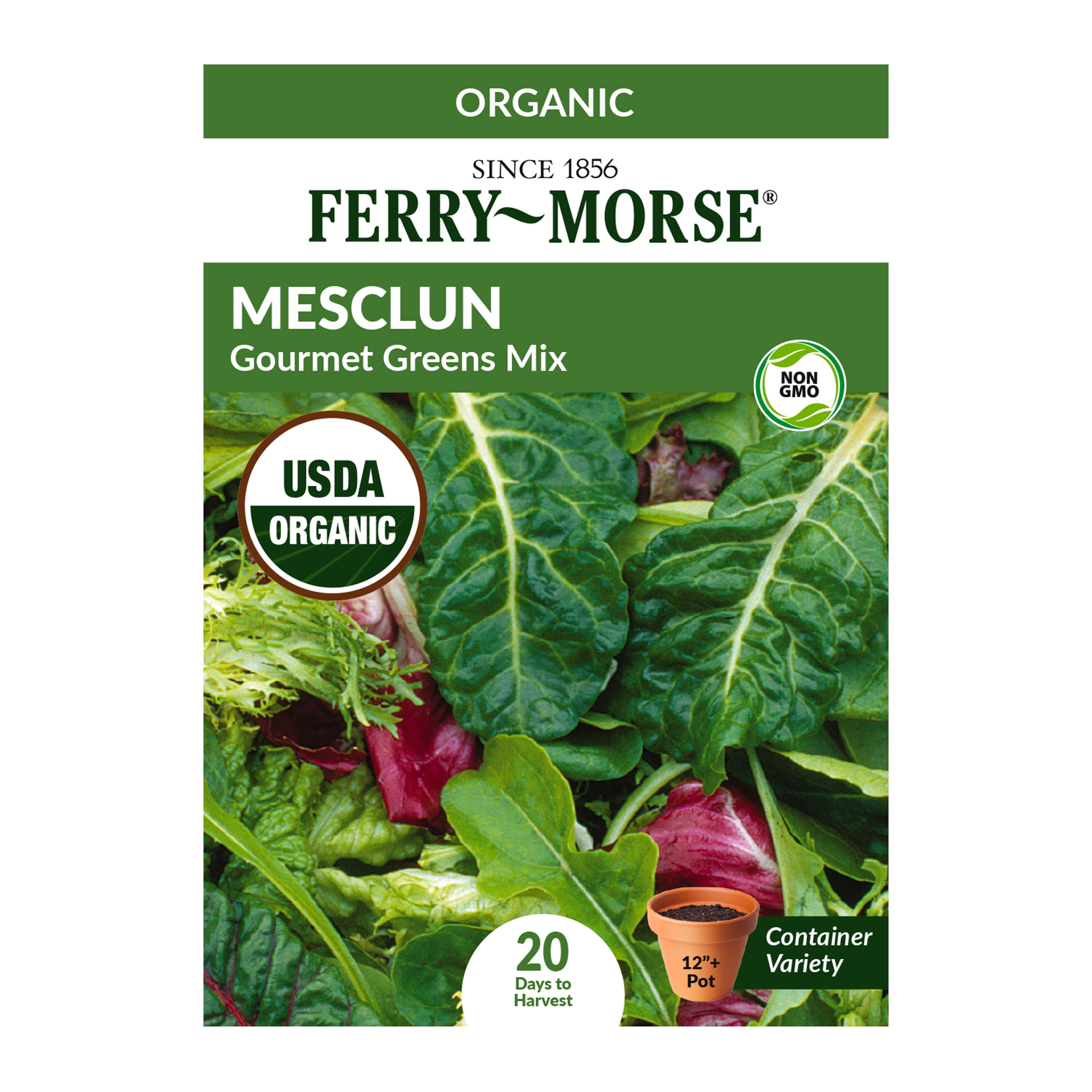 Ferry Morse Organic 88mg Mesclun Gourmet Greens Mixture Vegetable Plant Seeds Packet