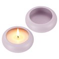 thumbnail image 1 of Uxcell 2Pcs Soporte para Velas Tea Light de Piedra, Soporte para Velas Tealight de 1.2" de Altura Hecho a Mano, Decoración Cerámica Calmante para Centro de Mesa de Boda, Púrpura Claro, 1 of 6