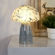 Urban Shop Novelty Glass Mushroom Lamp, Blue Tortoise, 12 H, Plug-in