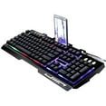 thumbnail image 2 of Clavier de Jeu Mécanique Main Métal Rétroéclairé Clavier Mécanique Rétroéclairé Support de Téléphone Portable Filaire USB pour PC Portable, 2 of 6