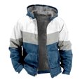 thumbnail image 1 of Winter Men's Hooded with Color Block 3D Print Padded Jacket for Cold Weather Warmth and Style, 1 of 5