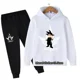 thumbnail image 4 of Conjunto de sudadera y pantalones con capucha para niños, 2 piezas, ropa de abrigo de Anime Goku, regalo para niños, 4 of 5