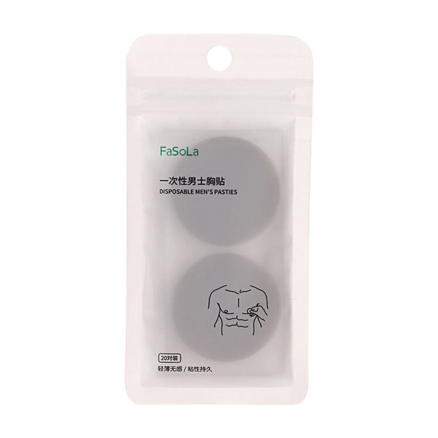 MasteelfCA 20 Pairs Invisible Men Breast Stickers Disposable Breast Stickers Breast Decor