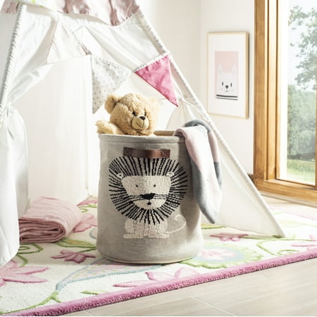 UPC: 0889048624993 | SAFAVIEH Dandy Lion Cotton Baby Storage Basket Grey/Natural