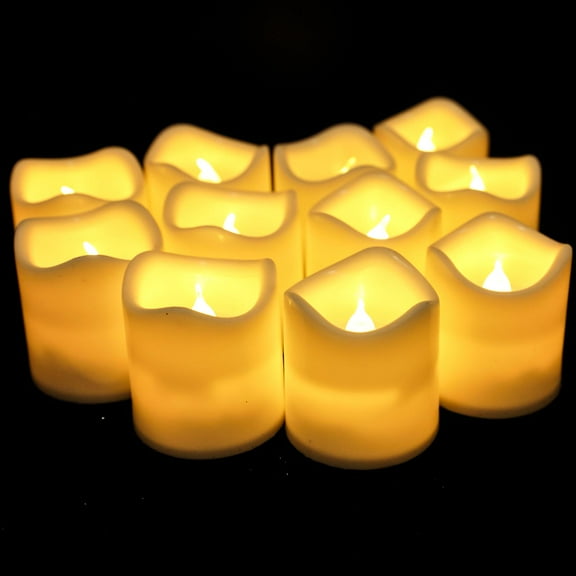 BalsaCircle 12 White LED Battery Operated Votive Candles Lights Home