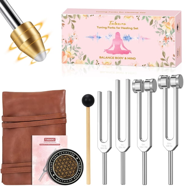 Set de horquillas de afinación TABARO 128HZ 136,1HZ 256HZ 384HZ para curación