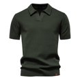 thumbnail image 1 of pstuiky camisetas para hombre, Suéter informal de manga corta con cuello vuelto, cómodo y liso para hombre camisetas de hombre s, 1 of 4