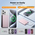 thumbnail image 4 of 0.3" Ultra Slim MagSafe Portable Charger iPhone, 5000mAh Magnetic Wireless Portable Charger with Fast Charging, Slim MagSafe Battery Pack for iPhone 16 Pro Max/16 Pro/16/15/14/13/12, Pink, 4 of 7