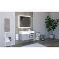 thumbnail image 5 of Castello USA Amazon 36" Gray Wood Floating Vanity with White Top and Black Trim, 5 of 8