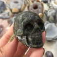 thumbnail image 2 of EOEMY Natural Skull Carved Quartz Crystal Healing Gemstone Specimen Head Decor Reiki-Dragon Blood Stone, 2 of 5