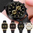 thumbnail image 2 of Men Business Watch Wrist Watch Unique Luxury Sport Pu Leather Band Round Dial Quartz WatchC, 2 of 5