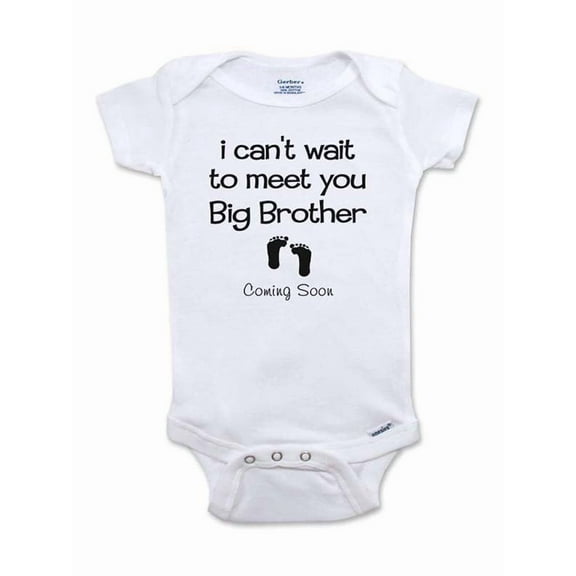 I can't wait to meet you Big Brother Coming Soon Surprise Baby Bodysuit pregnancy announcement 0-3 Months