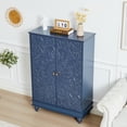 thumbnail image 6 of Wirrytor Wood Sideboard Cabinet with 2 Doors for Hallway Entrance, Carved Wood Accent Cabinet ,Vintage Textured Decorative Credenza, Modern Cabinet for Living Room,Blue, 6 of 8