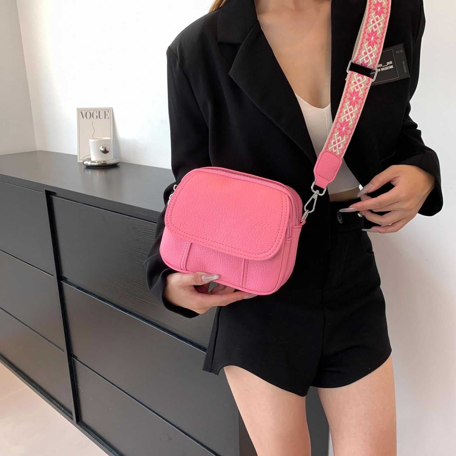 Crossbody Bags for Women,Small Crossbody Purse with Adjustable Shoulder Strap,Vegan Leather Small Handbags for Women