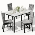 thumbnail image 1 of Furlinkhm Dining Table Set for 4, Faux Marble Small Kitchen Table Chairs Set of 4 with Luxurious Button Tufted Dinner Chairs for Kitchen and Dining, 1 of 8