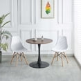 thumbnail image 2 of Brown Round Dining Table, 31.5" Tulip Table Kitchen Dining Table for 2-4 People with MDF Table Top & Pedestal Base, Mid-Century End Table Leisure Coffee Table Office Living Room Table, 2 of 17
