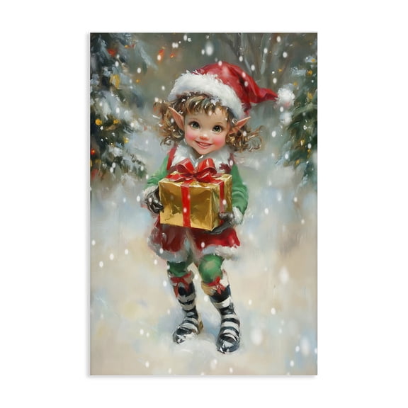 Stupell Industries Santa's Little Elf Canvas Wall Art, design by Tina LeCour